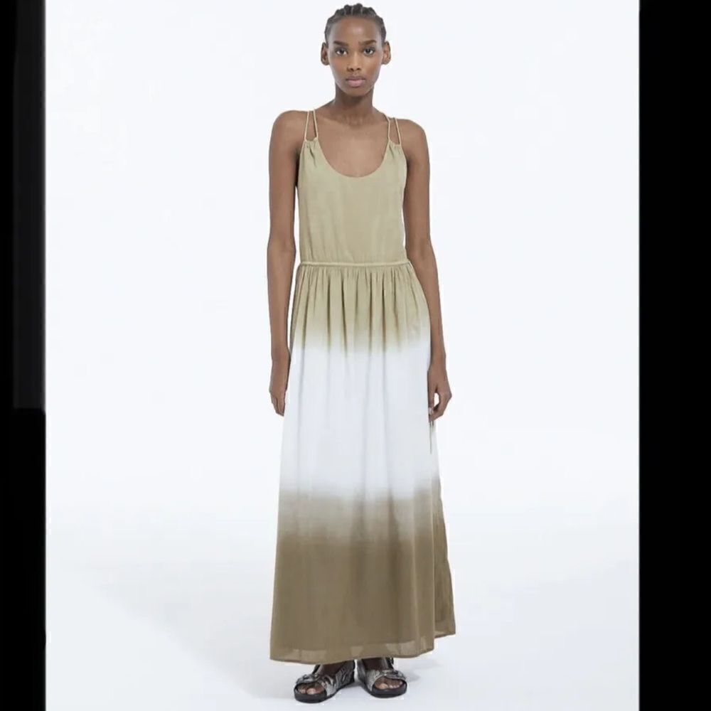 The Kooples Maxi Ombre Tan White Dress Women’s Small (1)